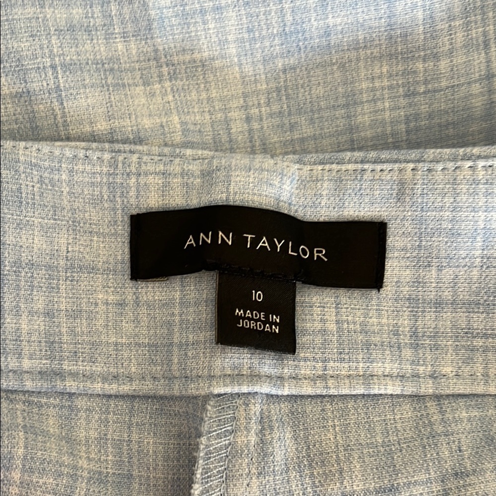 New Ann Taylor The Lana Light Blue slim ankle Pants in crosshatch size 10. - Picture 6 of 8
